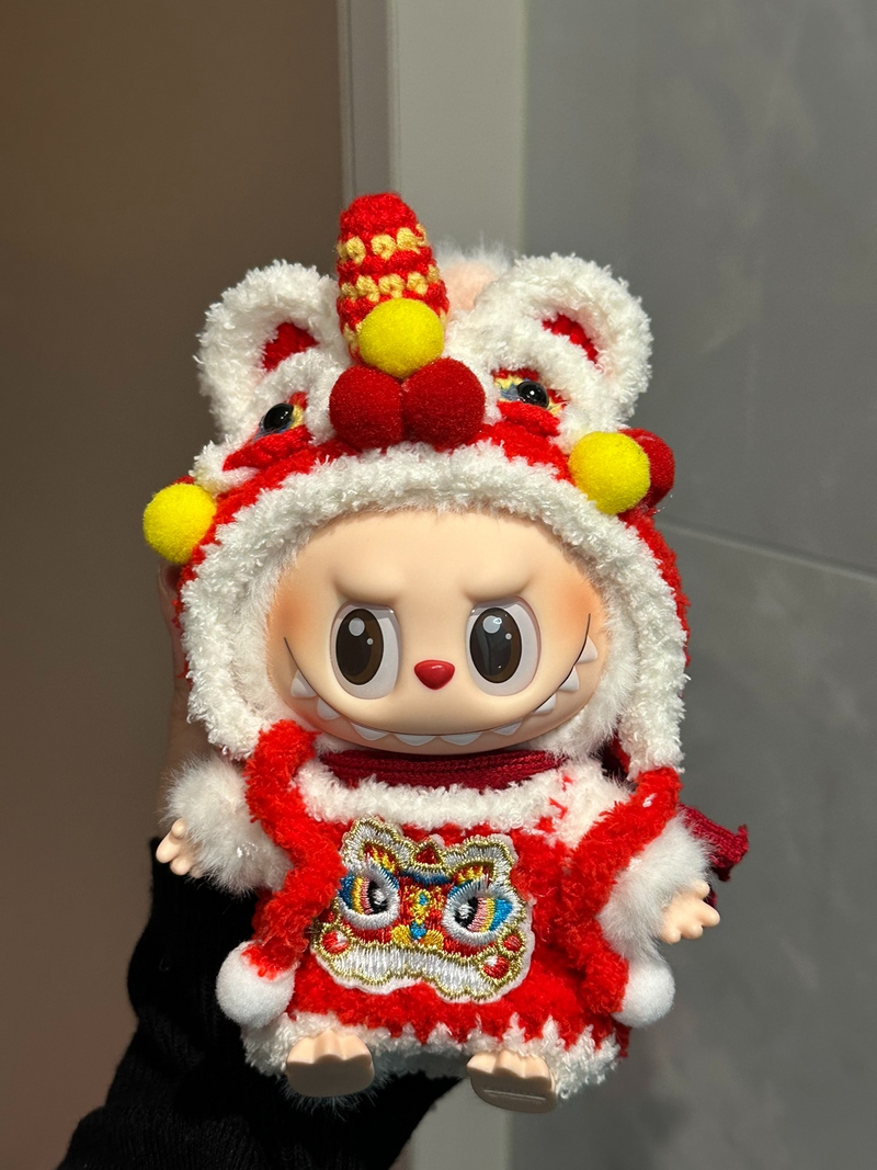 Festive Labubu Doll Outfit: Lion Dance-Inspired Chinese New Year Costume – Vibrant & Plush - Image 2