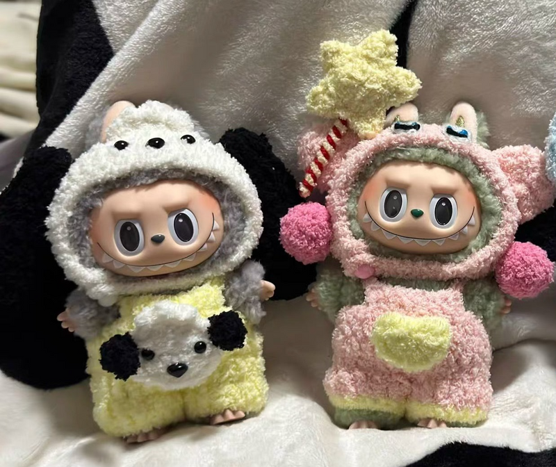 Custom Labubu Plush Outfit with Adorable Dog Design – Handmade, Pastel Colors, & Adjustable Fit - Image 1