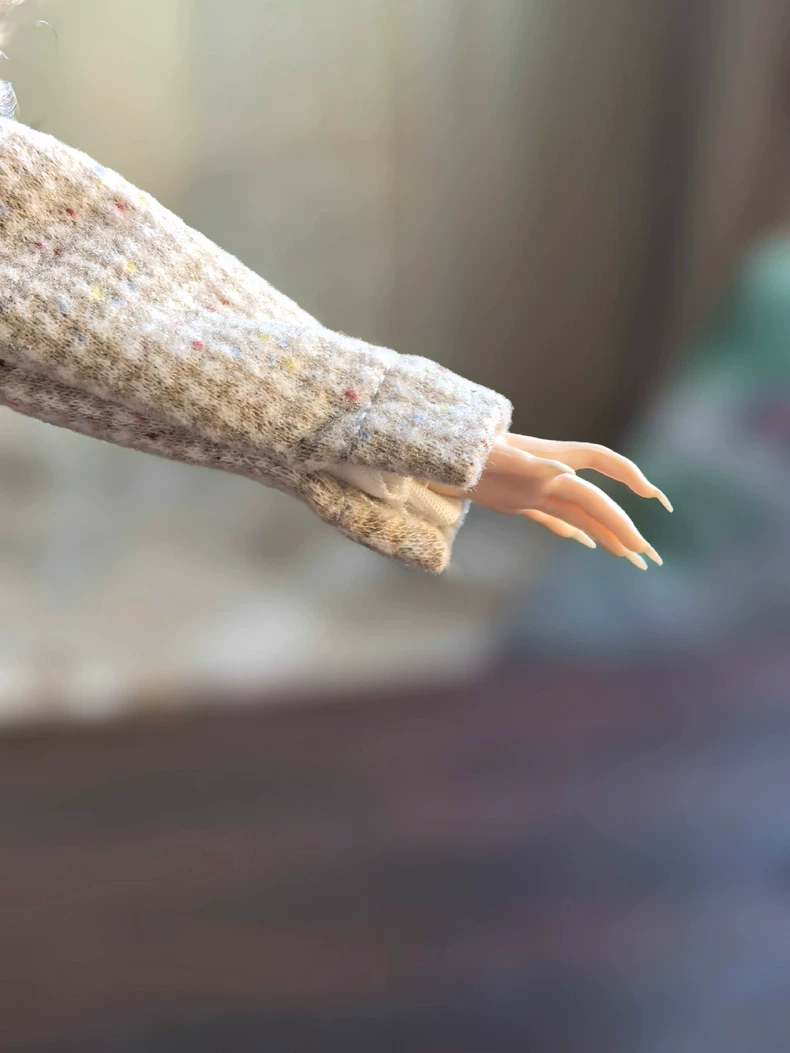 Elegant BLYTHE Wool Checkered Coat & Skirt Set - Beige Cream + Beret & Pearls - Image 5