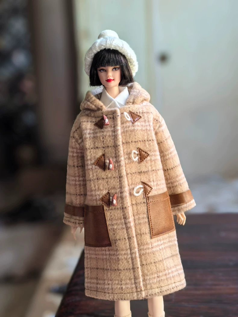 Timeless Autumn BJD 1/6 Doll Outfit: Woolen Coat & Stylish Accessories for Elegant College Aesthetic - Image 4