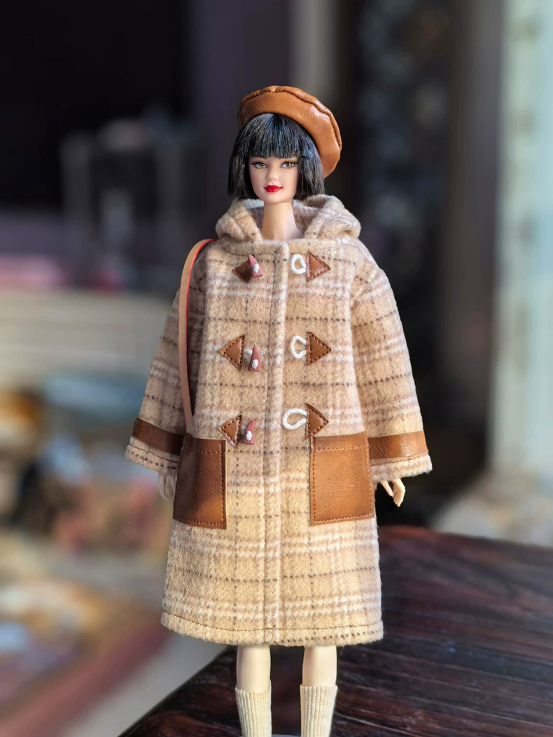 Timeless Autumn BJD 1/6 Doll Outfit: Woolen Coat & Stylish Accessories for Elegant College Aesthetic - Image 5