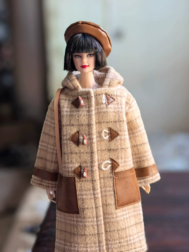 Timeless Autumn BJD 1/6 Doll Outfit: Woolen Coat & Stylish Accessories for Elegant College Aesthetic - Image 6