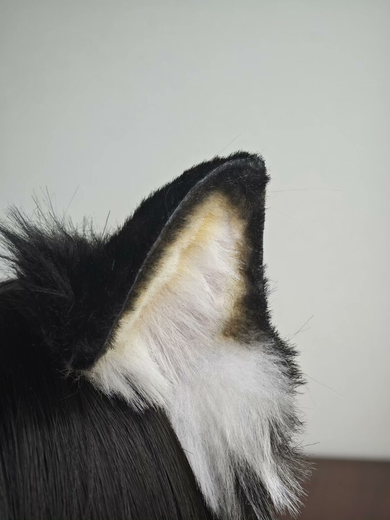 Handmade Black Shiba Inu Plush Ears for Cosplay - Image 3