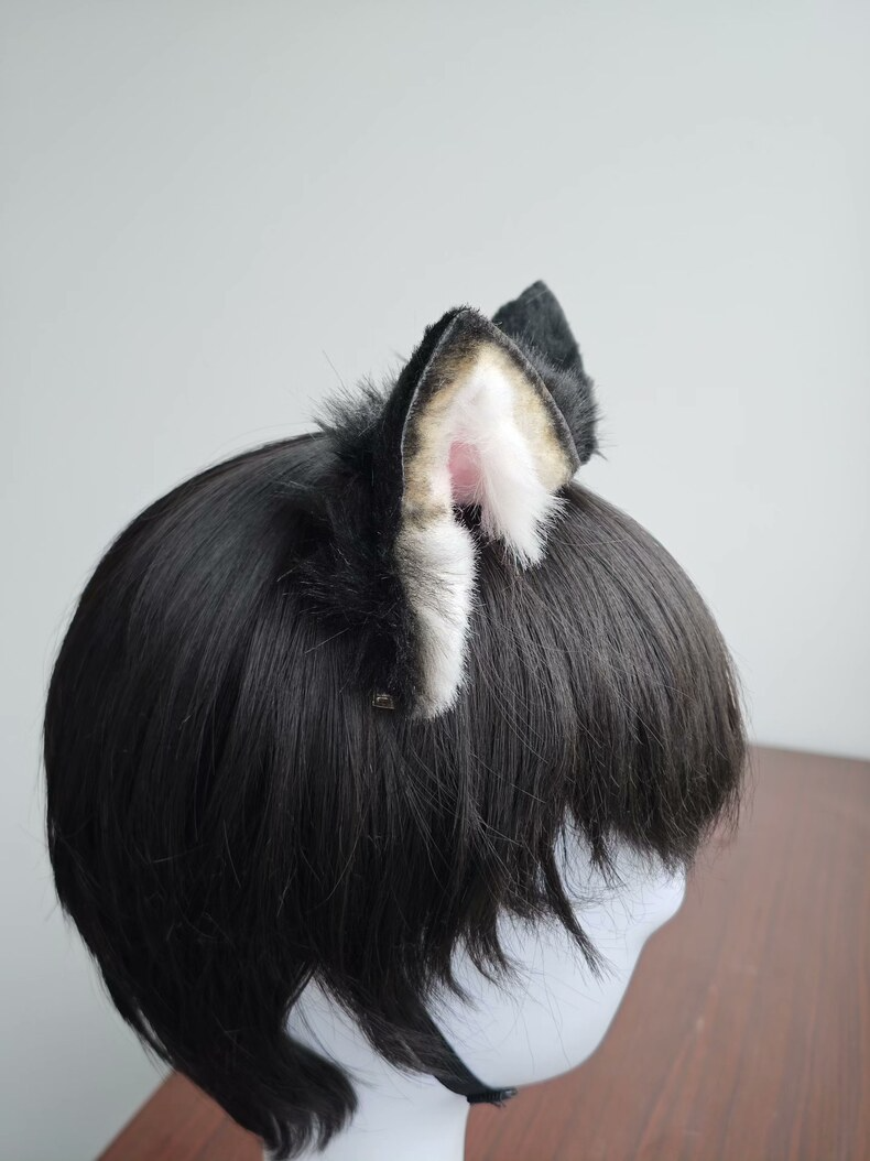 Handmade Black Shiba Inu Plush Ears for Cosplay - Image 4