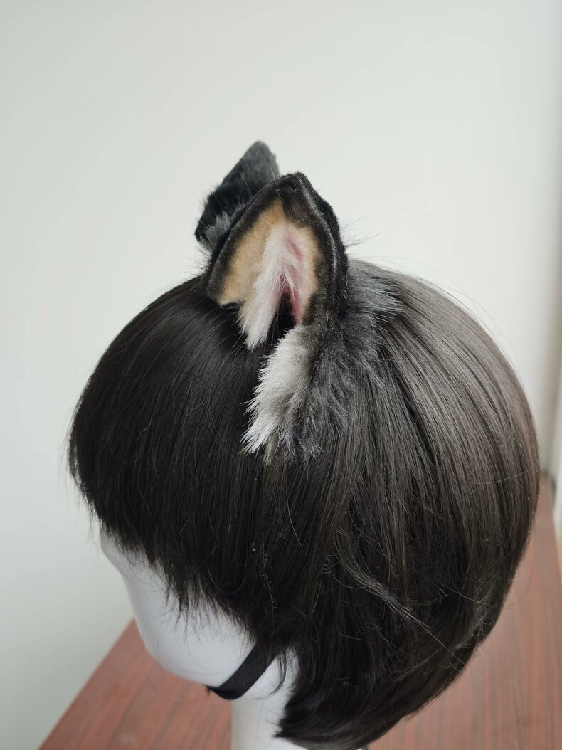 Handmade Black Shiba Inu Plush Ears for Cosplay - Image 6
