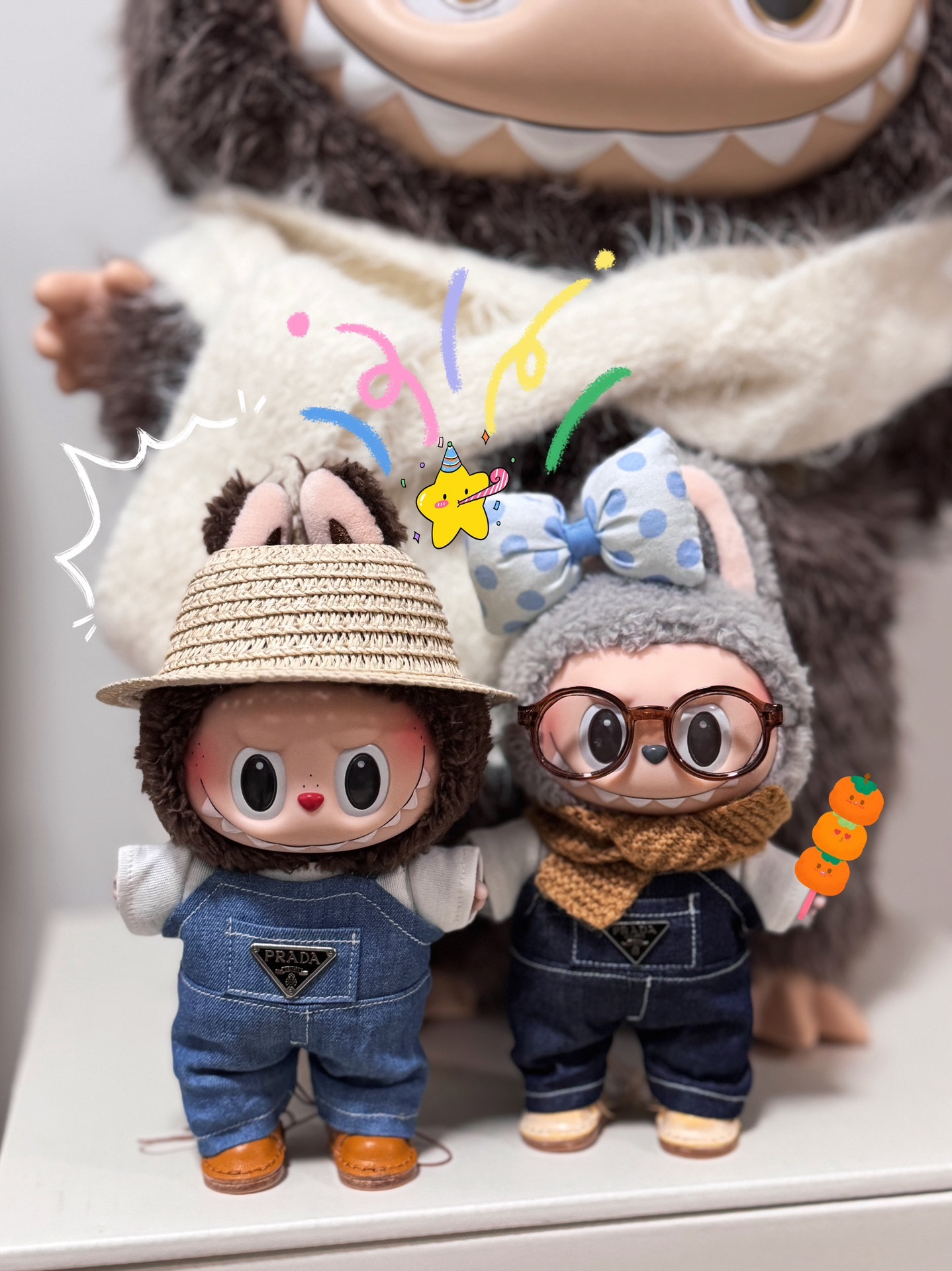 Stylish Labubu Doll Denim Jumpsuit Outfit – Premium Collectible Fashion Set - Image 1