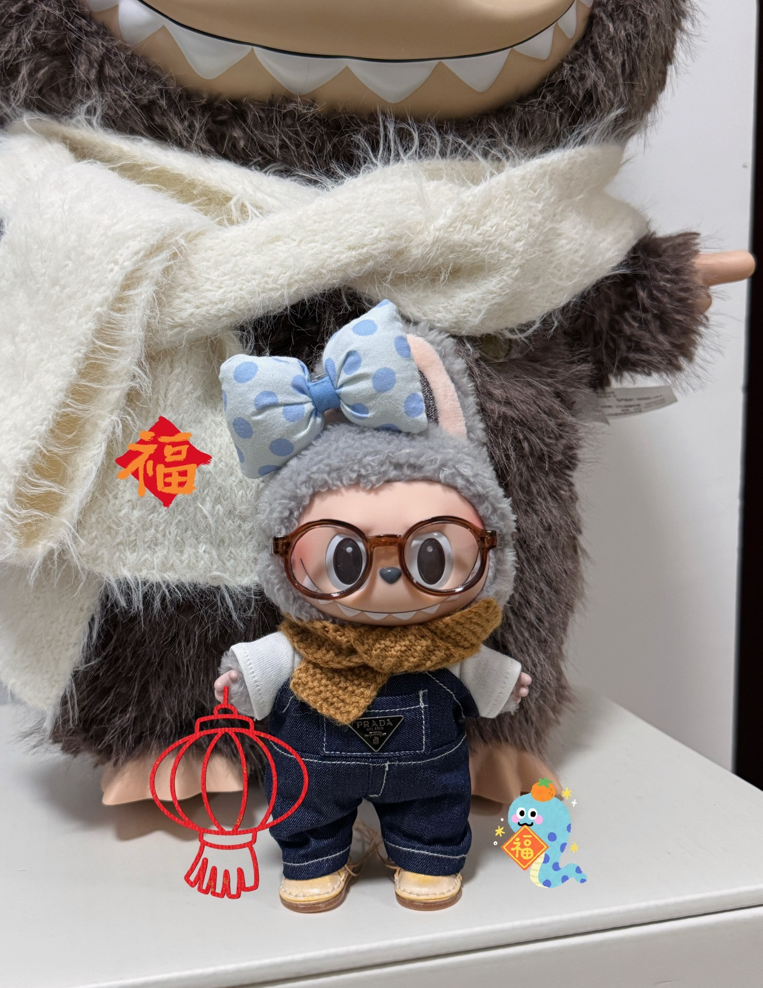 Stylish Labubu Doll Denim Jumpsuit Outfit – Premium Collectible Fashion Set - Image 3