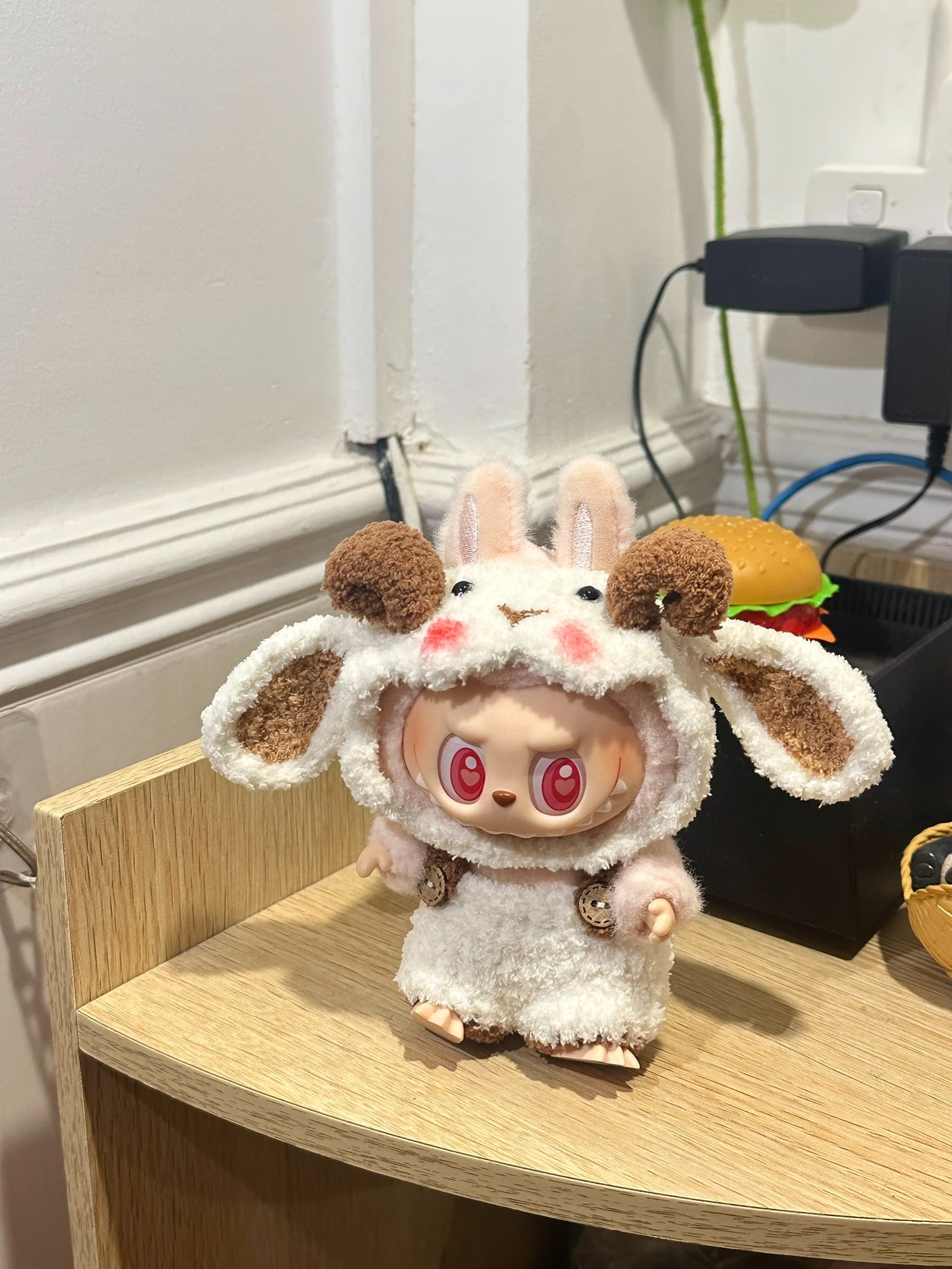Charming LABUBU Bunny Outfit: Plush Jumpsuit & Headpiece for Collectible Dolls – Soft, Durable & Whimsical! - Image 1