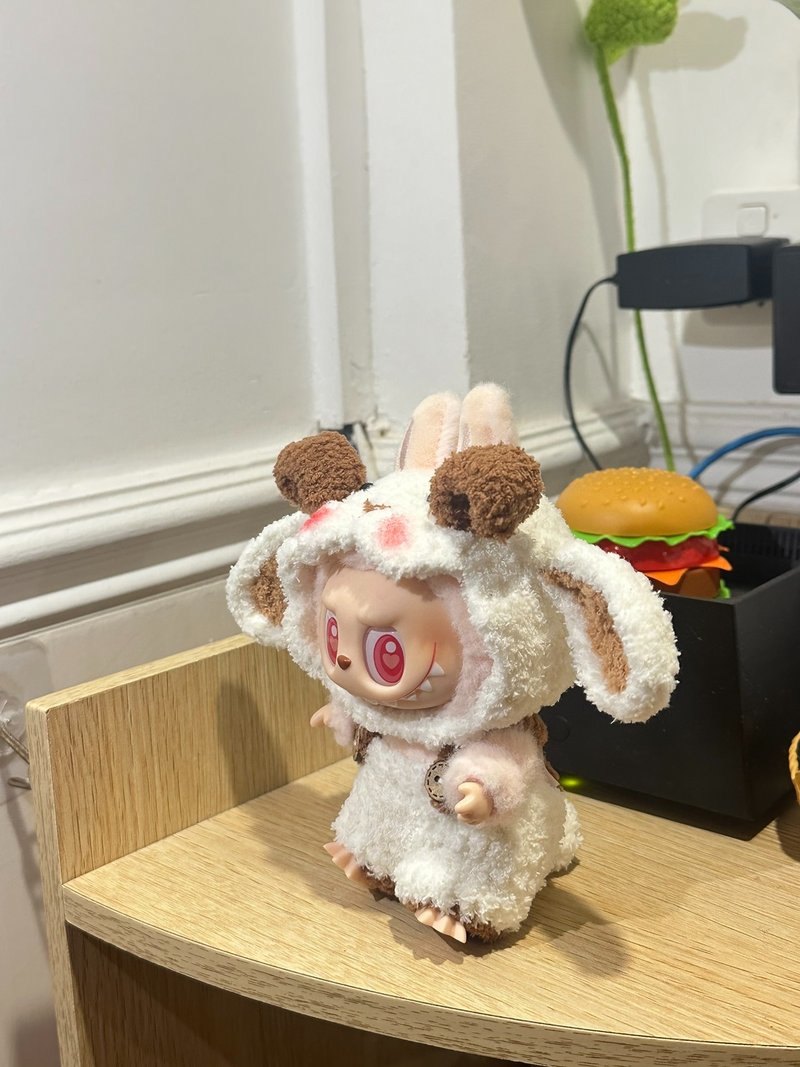 Charming LABUBU Bunny Outfit: Plush Jumpsuit & Headpiece for Collectible Dolls – Soft, Durable & Whimsical! - Image 2