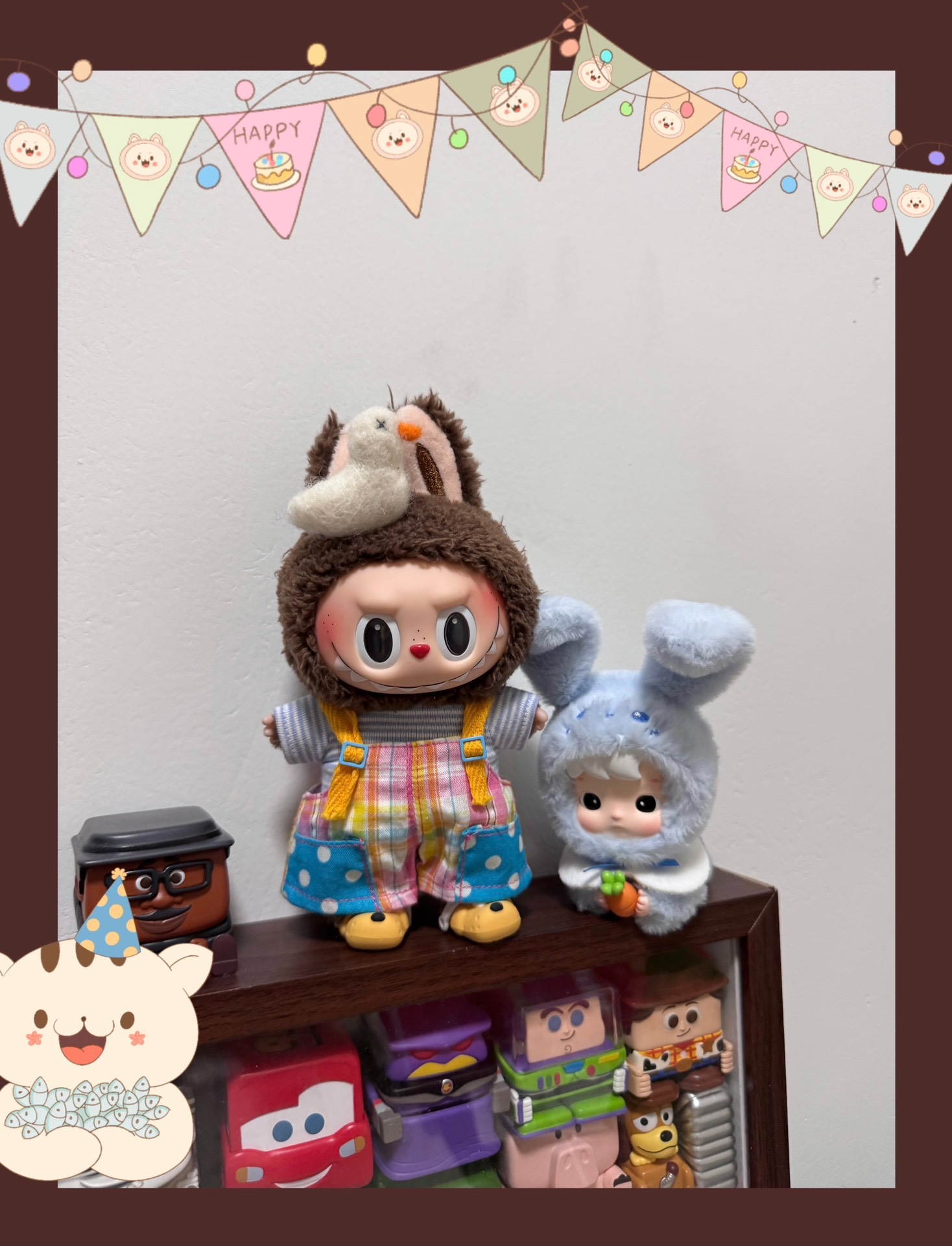 Whimsical 17cm Labubu Doll Outfit: Plush Hood, Vibrant Overalls & Playful Details for Creative Styling - Image 1