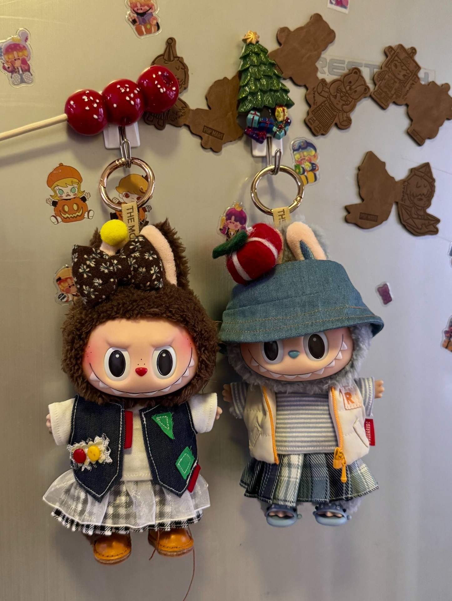 Charming Labubu Doll Outfit: Denim Vest, Plaid Skirt & Lace Details for 17cm Figures - Image 3