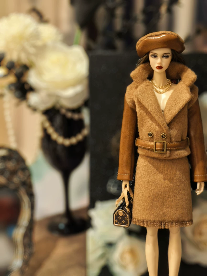 Luxury 1/6 BJD Doll Outfit – Wool & PU Elegance for Barbie, Mezco & More | Premium Collector’s Set - Image 1