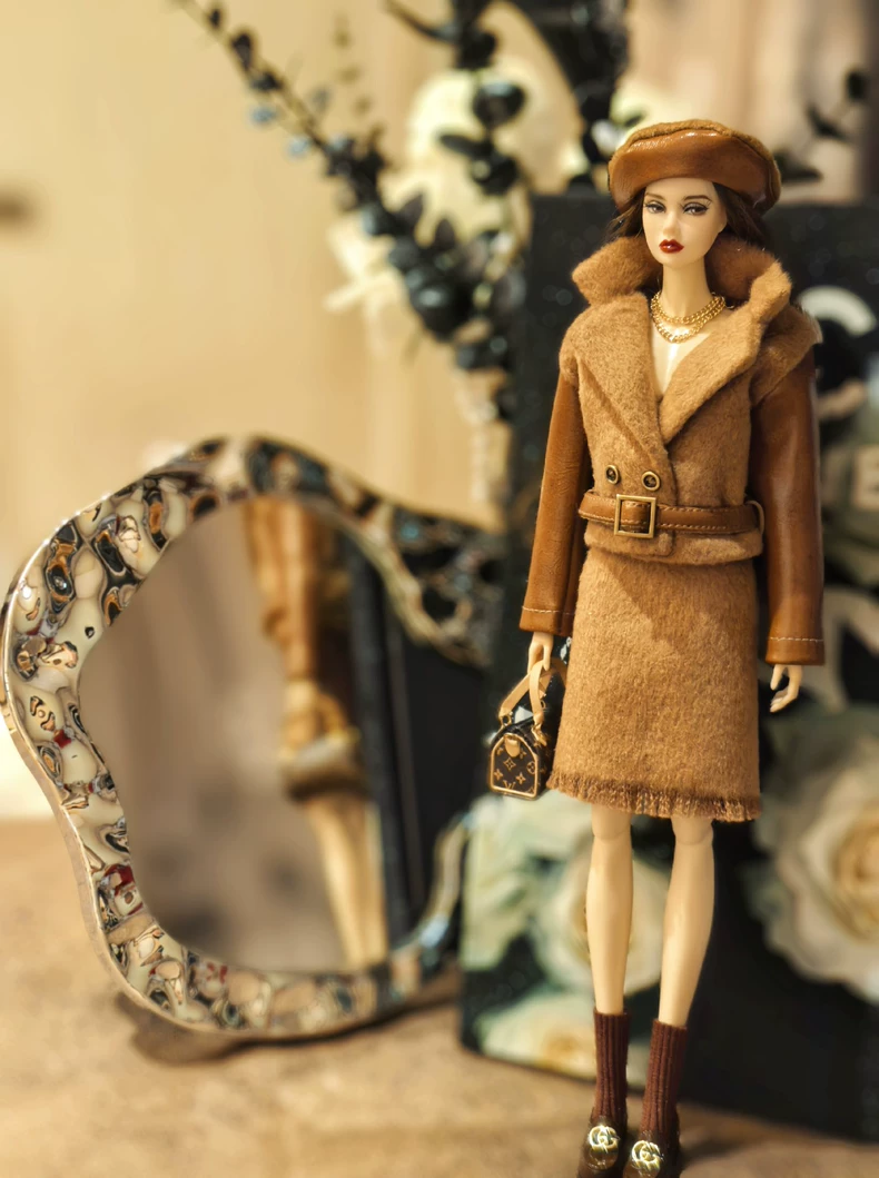 Luxury 1/6 BJD Doll Outfit – Wool & PU Elegance for Barbie, Mezco & More | Premium Collector’s Set - Image 2