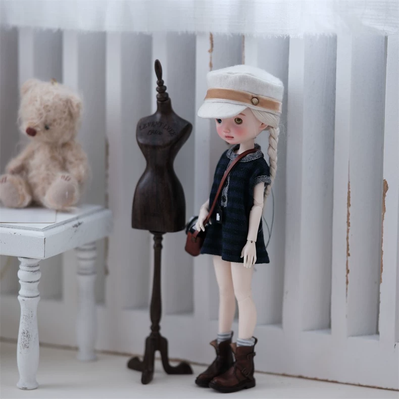 BLYTHE OB22 OB24 Doll Knit Dress & Cap Set - Navy White Stripes Japanese Minimalist Style Premium Comfort Fit Photogenic - Image 3