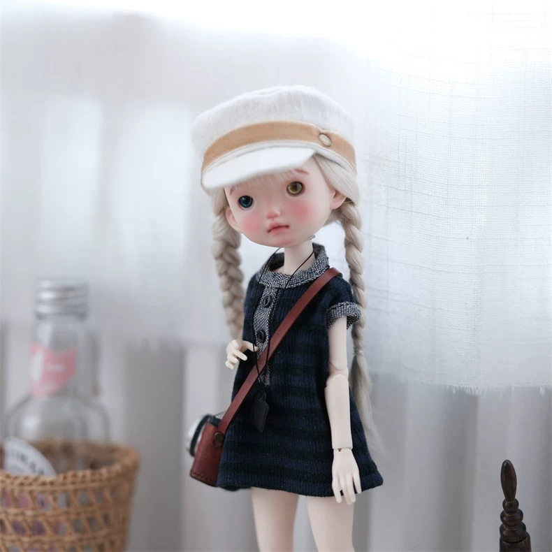 BLYTHE OB22 OB24 Doll Knit Dress & Cap Set - Navy White Stripes Japanese Minimalist Style Premium Comfort Fit Photogenic - Image 6