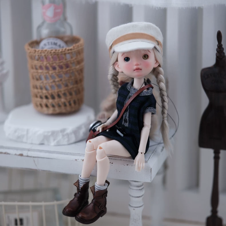 BLYTHE OB22 OB24 Doll Knit Dress & Cap Set - Navy White Stripes Japanese Minimalist Style Premium Comfort Fit Photogenic - Image 7