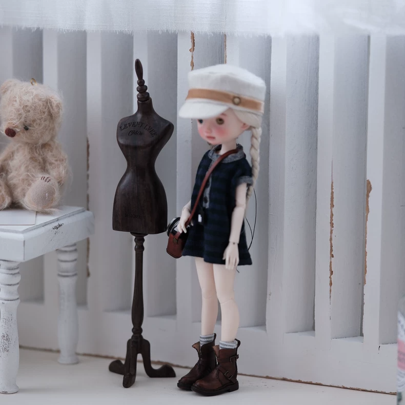 BLYTHE OB22 OB24 Doll Knit Dress & Cap Set - Navy White Stripes Japanese Minimalist Style Premium Comfort Fit Photogenic - Image 9