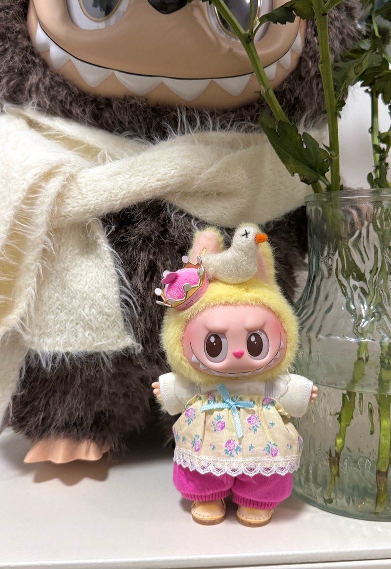 Charming Labubu Chess Queen Doll Outfit – Soft, Vibrant & Handmade with Cute Duck Accessory - Image 1