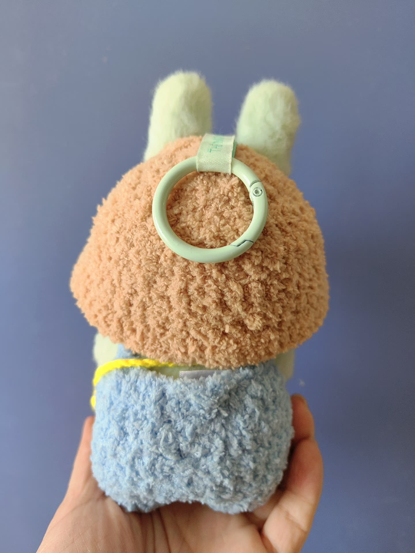 Charming Labubu Spring Outfit: Bunny Hat, Floral Blue Ensemble & Yellow Handbag for Playful Style - Image 4