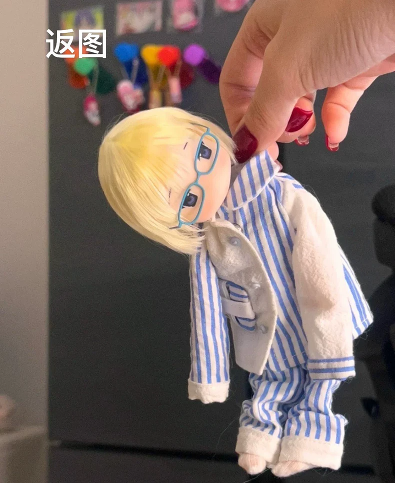 Charming Blue & White Hospital-Themed Blythe Doll Outfit – OB22 & OB24, Premium Cotton, Eye Mask & Hat Included - Image 7