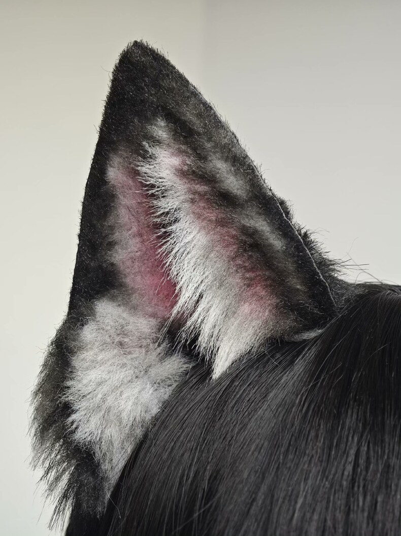 Lifelike Wolf Ears Headband – Plush Handmade Cosplay - Image 1