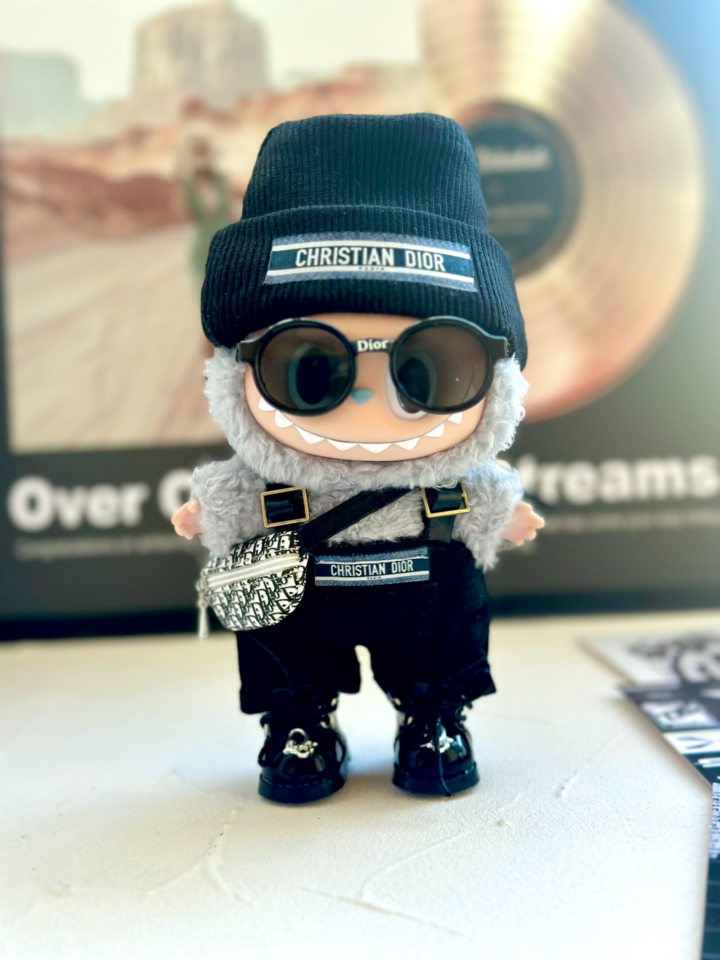 LABUBU x Christian Dior Collector Outfit: Premium Black & Gold Doll Ensemble - Image 1