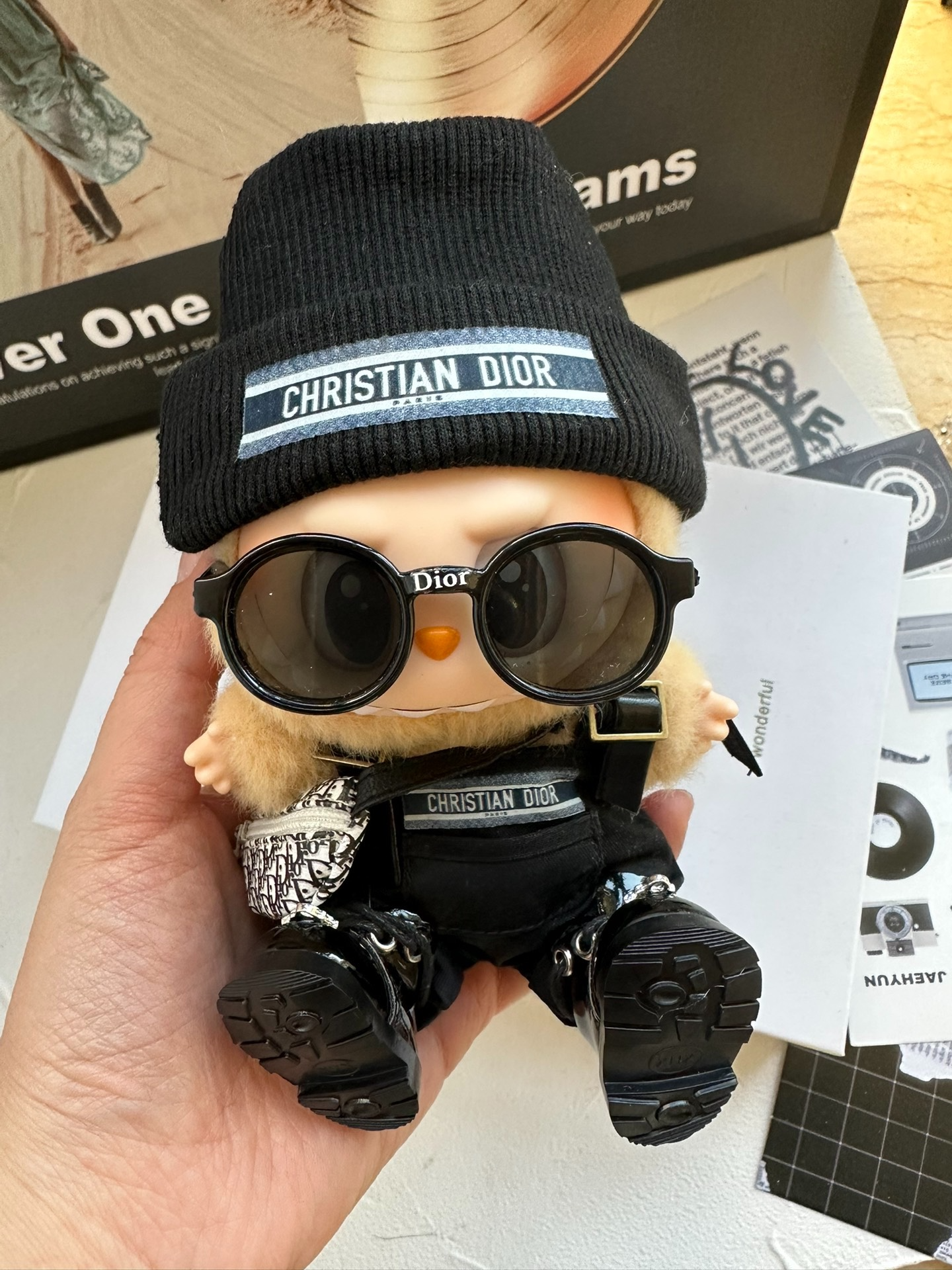 LABUBU x Christian Dior Collector Outfit: Premium Black & Gold Doll Ensemble - Image 2