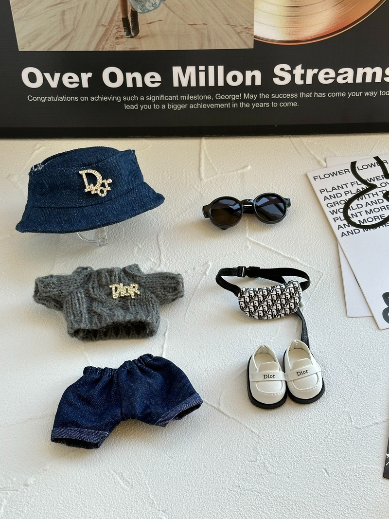 Luxury LABUBU Doll Outfit: Designer-Inspired Denim & Knit Ensemble for Stylish Play & Display - Image 3