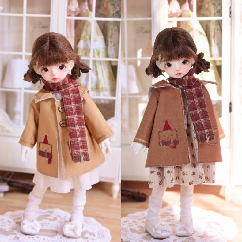 Charming 1/6 BJD Doll Outfit: Elegant Coat, Dress, Scarf & Accessories for Customization - Image 1