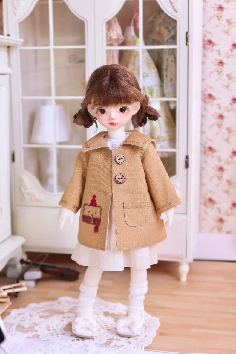 Charming 1/6 BJD Doll Outfit: Elegant Coat, Dress, Scarf & Accessories for Customization - Image 2