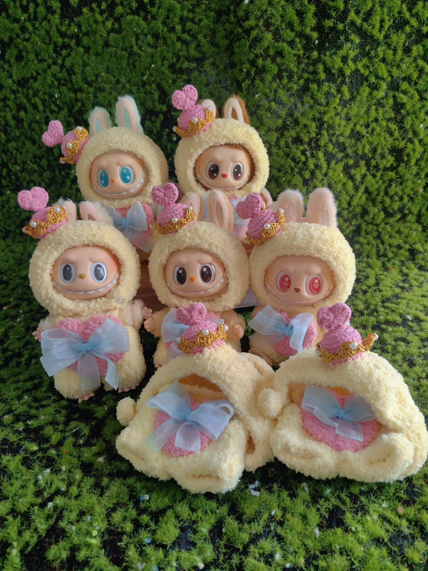 Whimsical LABUBU Chess Queen Outfit: Elegant, Playful Doll Ensemble with Crown & Pastel Hues - Image 1