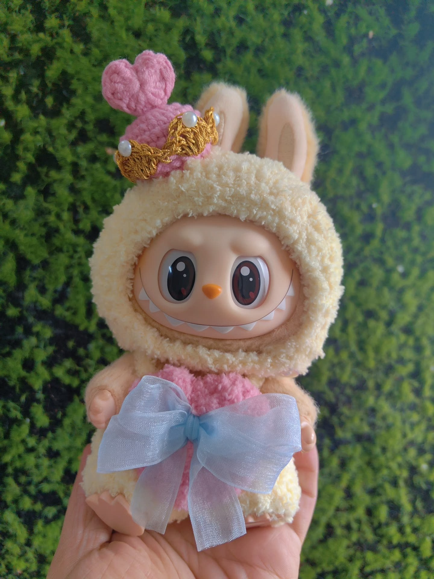 Whimsical LABUBU Chess Queen Outfit: Elegant, Playful Doll Ensemble with Crown & Pastel Hues - Image 3