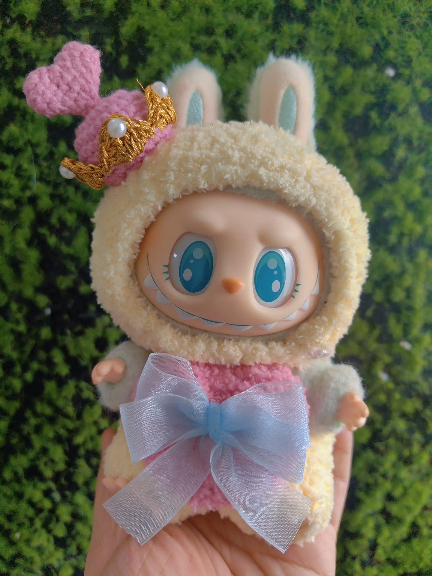 Whimsical LABUBU Chess Queen Outfit: Elegant, Playful Doll Ensemble with Crown & Pastel Hues - Image 5