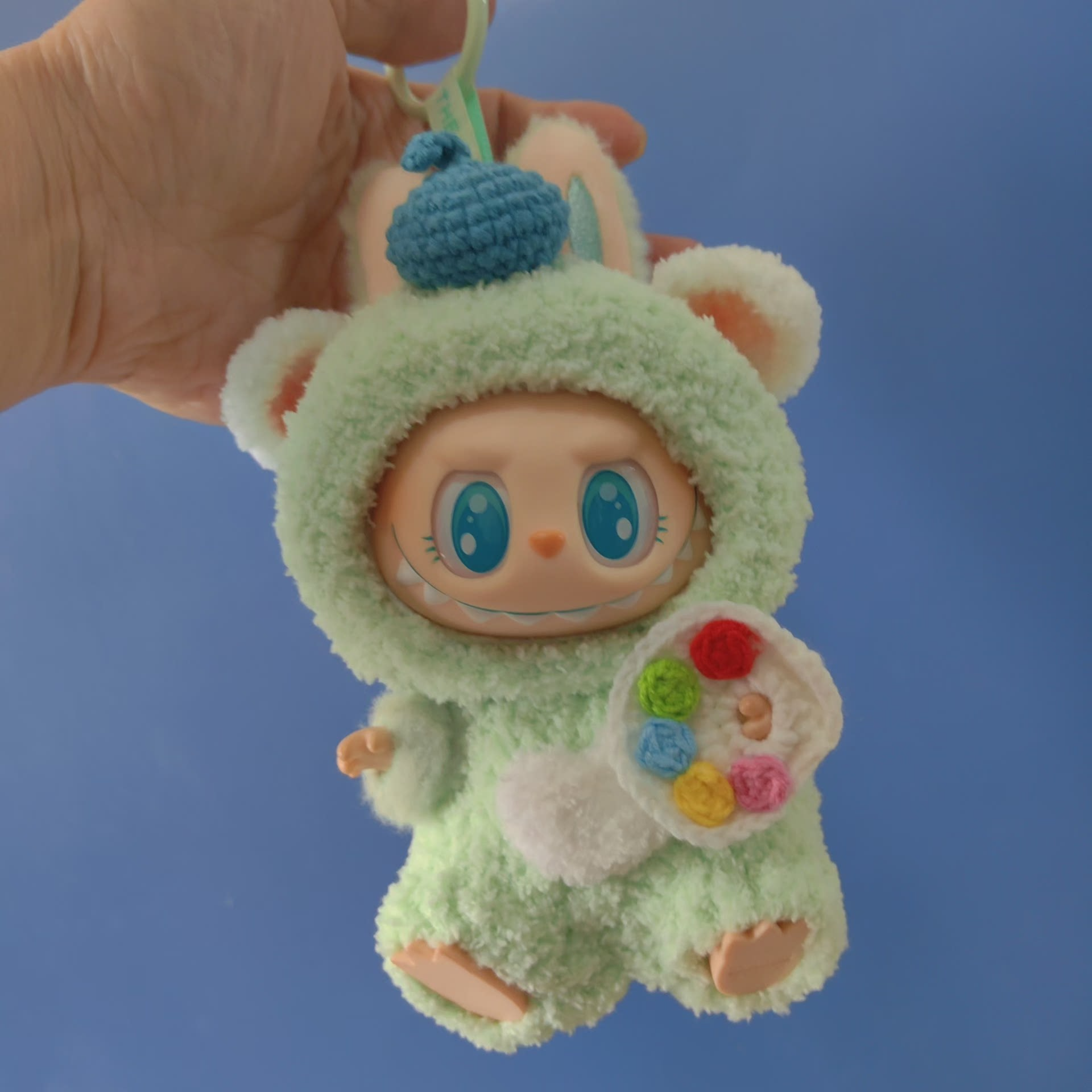 Adorable Labubu Plush Outfit Set – Spring-Themed Hat & Pants for POP MART Collectibles - Image 1