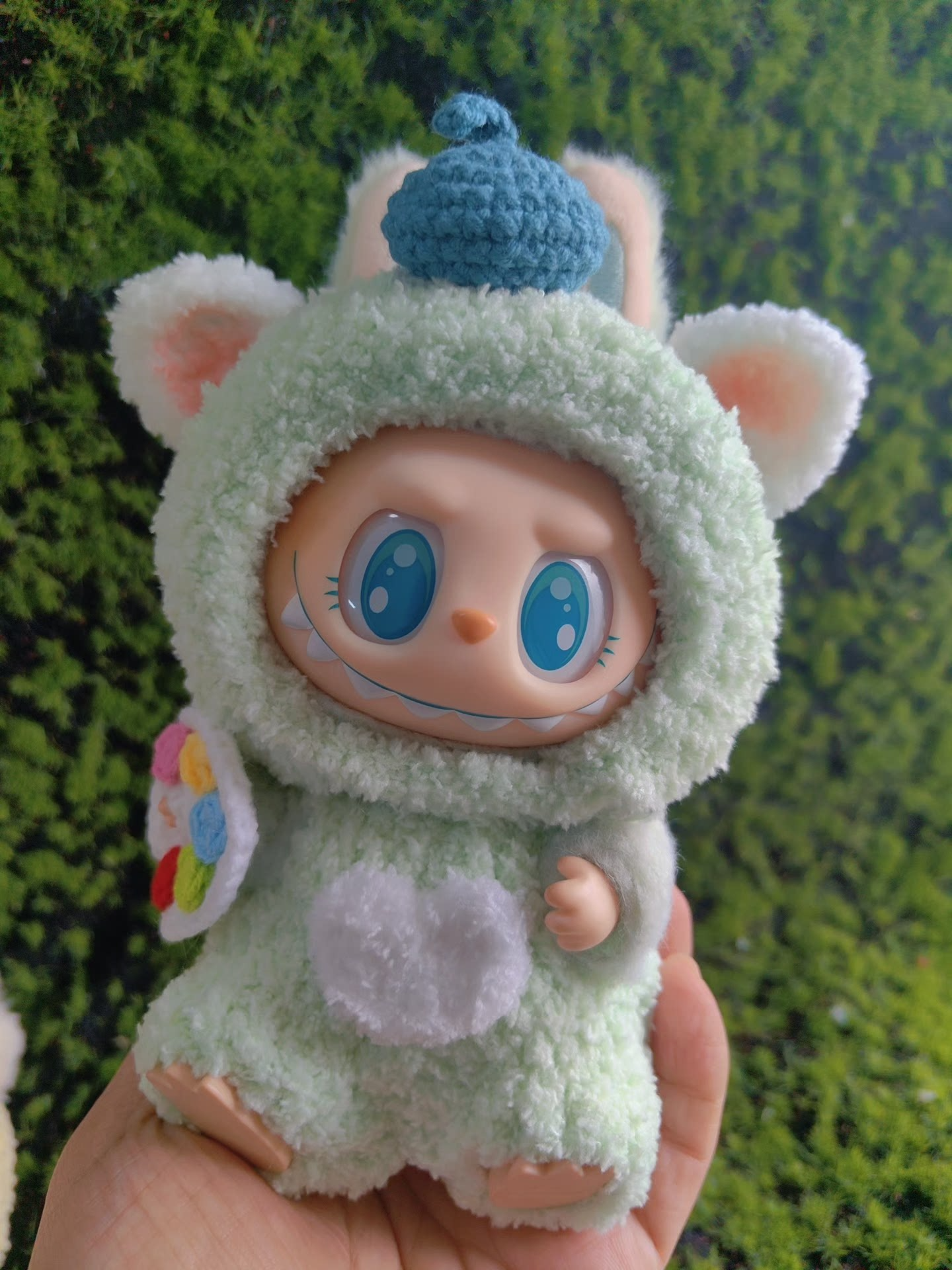 Adorable Labubu Plush Outfit Set – Spring-Themed Hat & Pants for POP MART Collectibles - Image 4