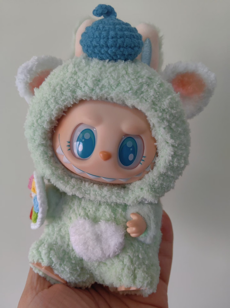 Adorable Labubu Plush Outfit Set – Spring-Themed Hat & Pants for POP MART Collectibles - Image 6