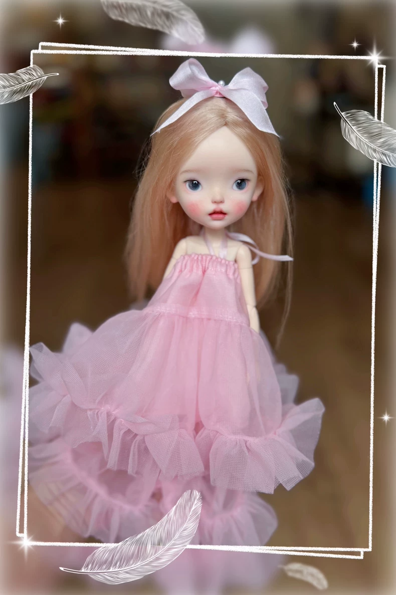 Enchanting 1/6 BJD Doll Outfit: Dreamy Tulle & Silky Fairy-Tale Ensemble for Blythe & OB22 - Image 1