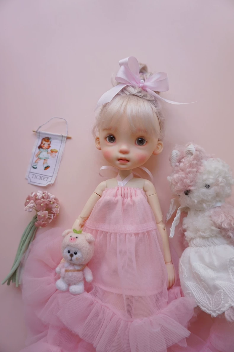 Enchanting 1/6 BJD Doll Outfit: Dreamy Tulle & Silky Fairy-Tale Ensemble for Blythe & OB22 - Image 2