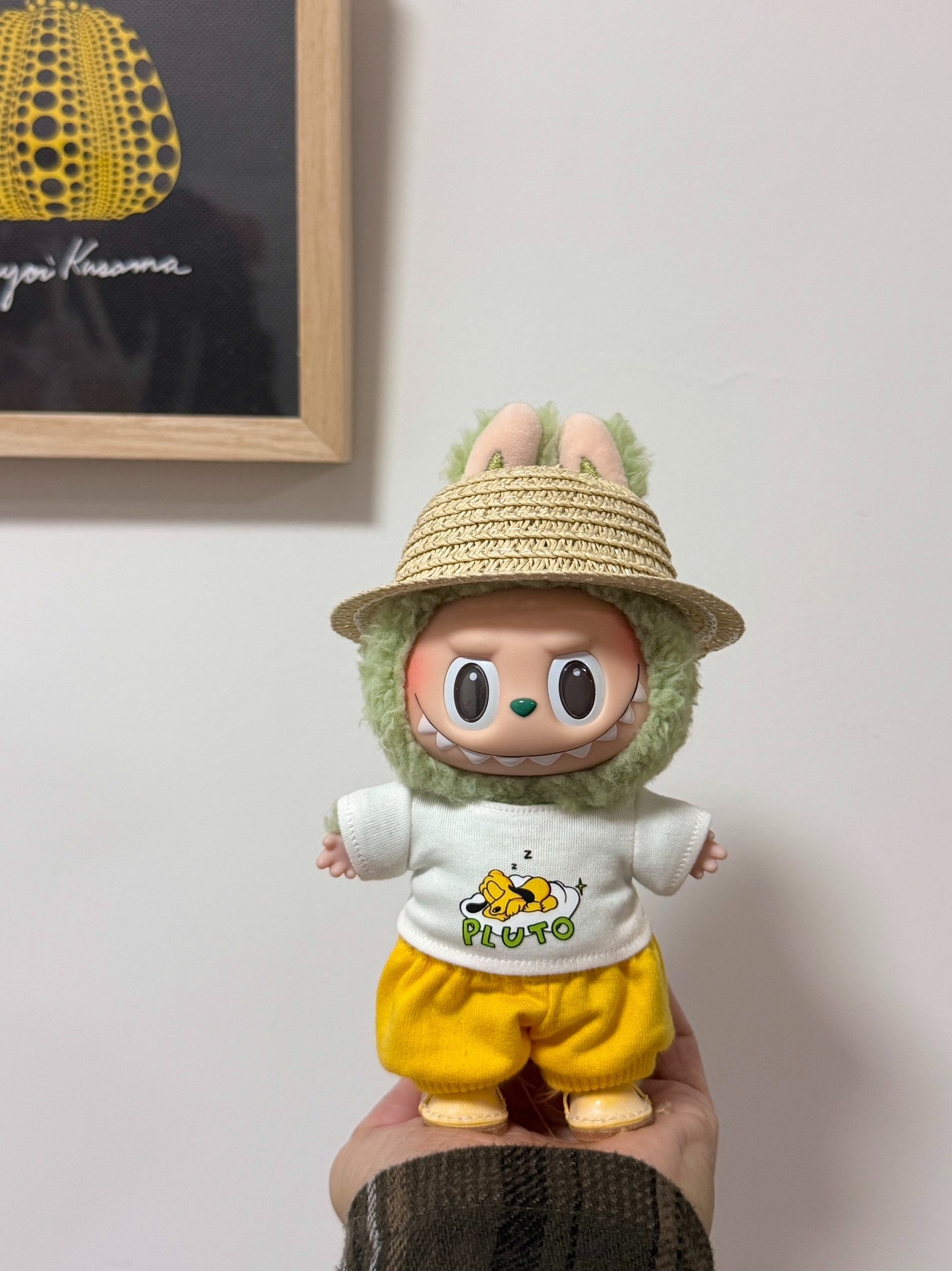 Vibrant Yellow & White Labubu Collectible Art Toy Outfit – Playful & Durable Plush Design - Image 2