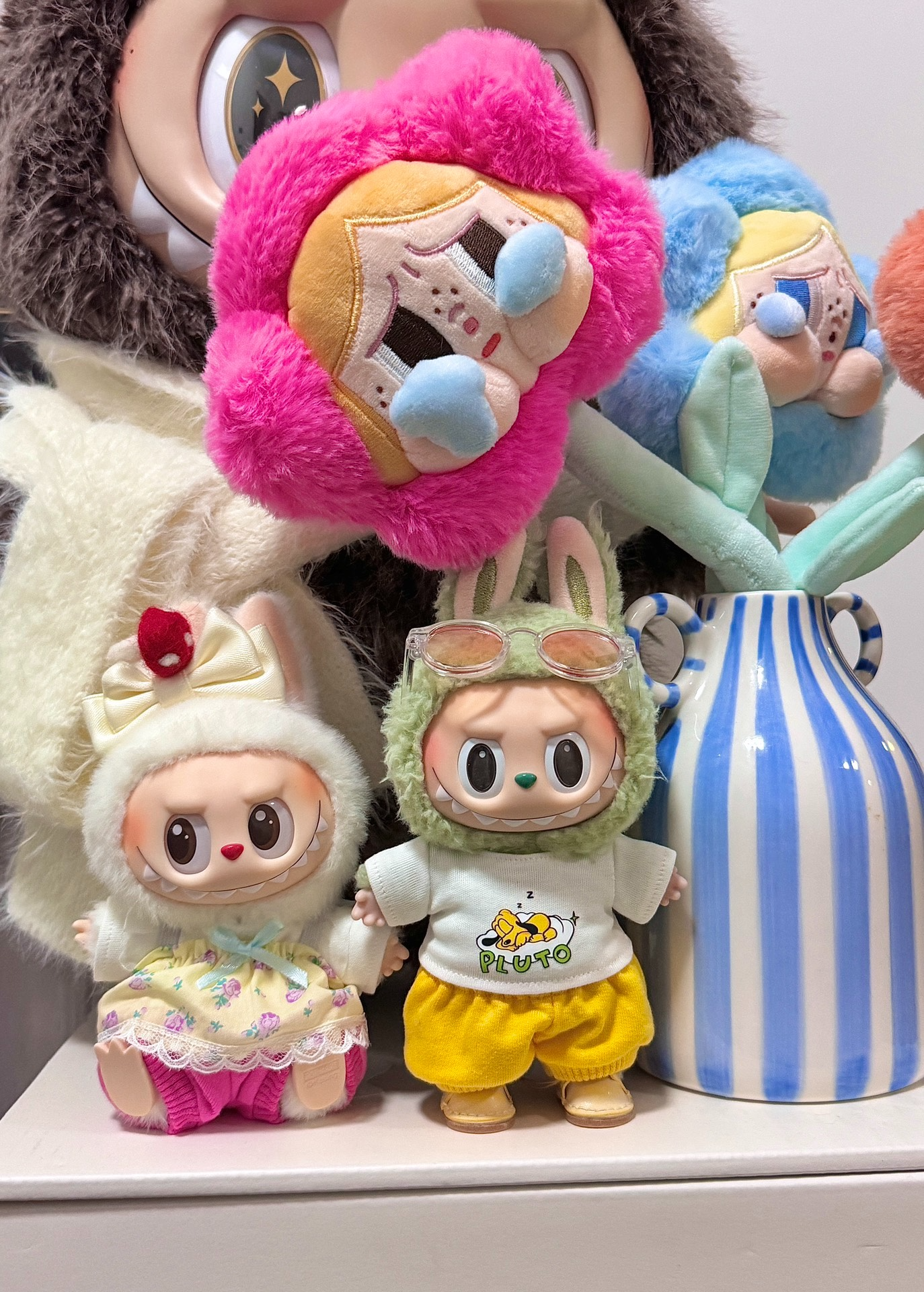 Vibrant Yellow & White Labubu Collectible Art Toy Outfit – Playful & Durable Plush Design - Image 4