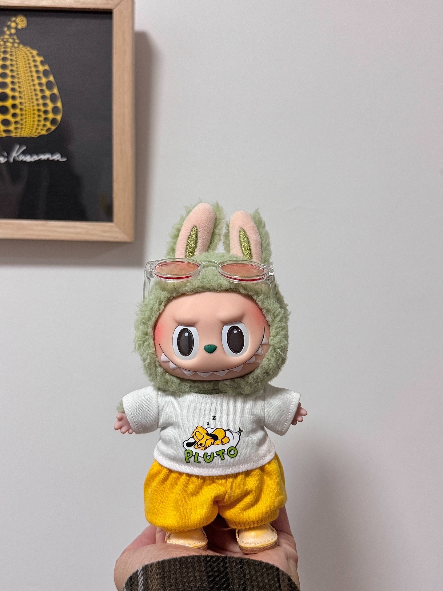 Vibrant Yellow & White Labubu Collectible Art Toy Outfit – Playful & Durable Plush Design - Image 7