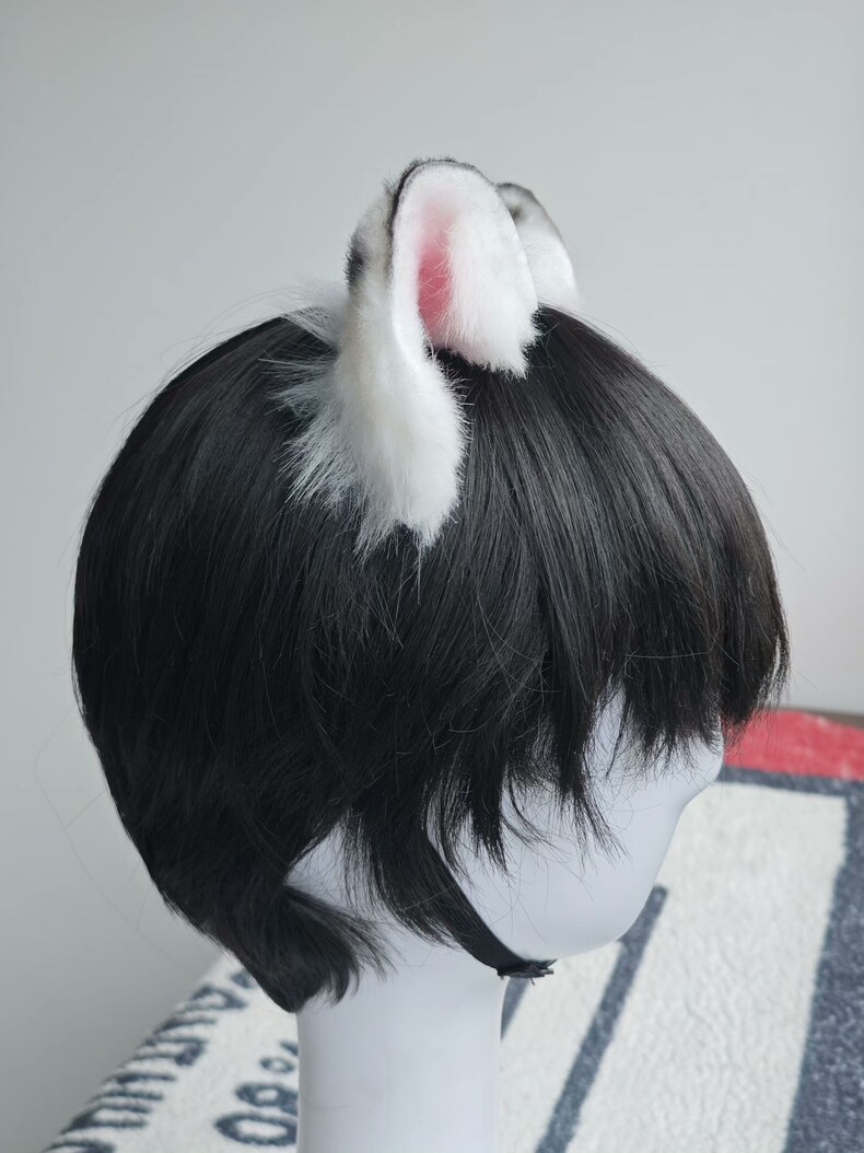 Handmade White Tiger Ears – Faux Fur Cosplay Accessory - Image 4