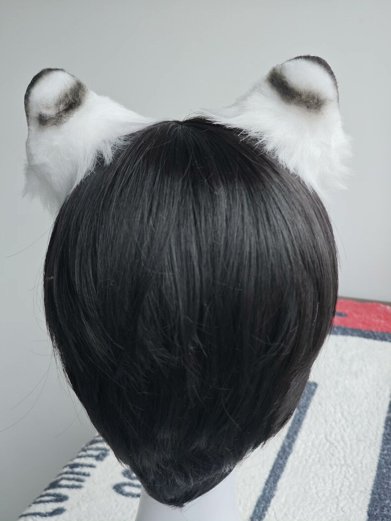 Handmade White Tiger Ears – Faux Fur Cosplay Accessory - Image 5