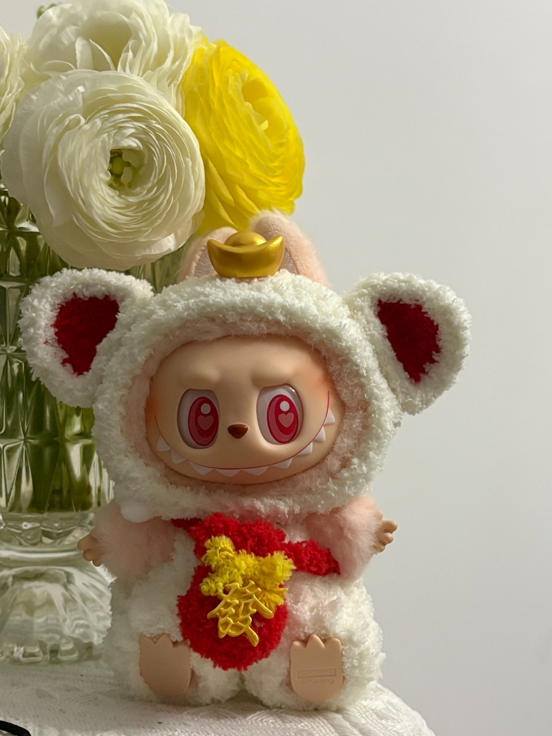Whimsical Labubu Bear Outfit with Golden Ingot – Plush, Prosperous & Collectible - Image 3