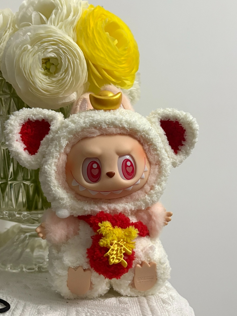 Whimsical Labubu Bear Outfit with Golden Ingot – Plush, Prosperous & Collectible - Image 6