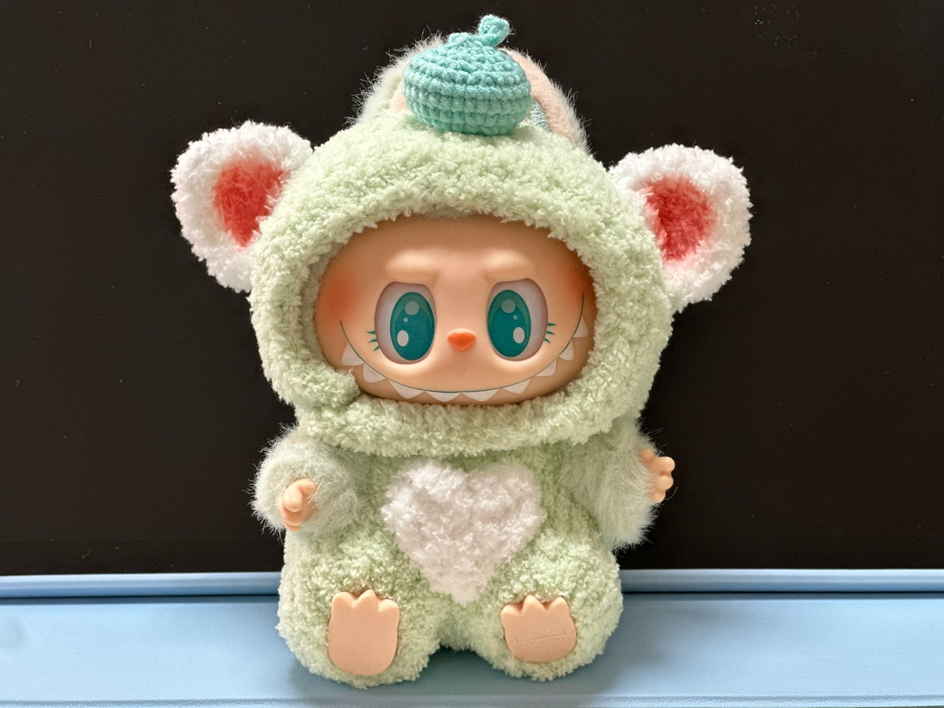 Adorable Labubu Bear Outfit – Cozy Hat & Jumpsuit, Pastel Plush Doll Ensemble for Collectors - Image 3