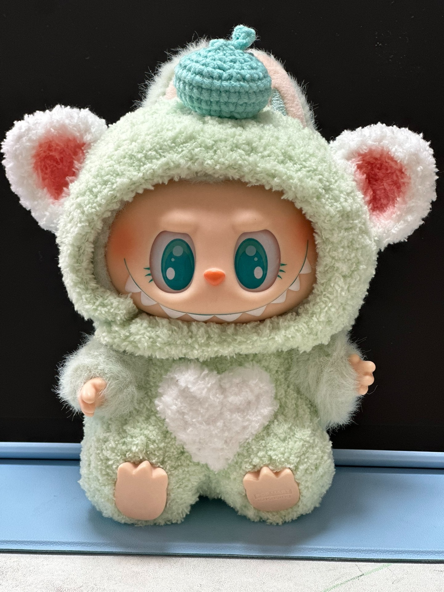 Adorable Labubu Bear Outfit – Cozy Hat & Jumpsuit, Pastel Plush Doll Ensemble for Collectors - Image 4