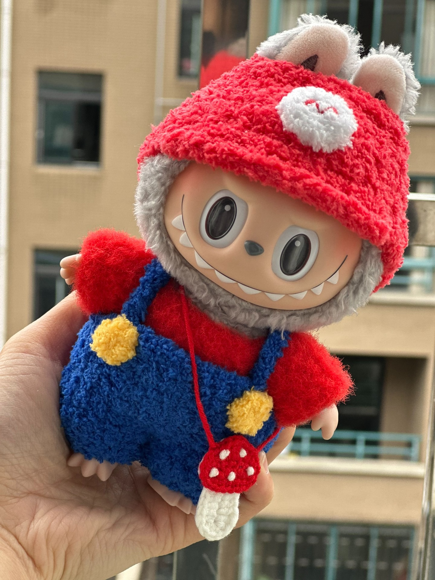 Labubu Mario Outfit – Adorable Plush Doll Costume for POPMART Collectors - Image 2