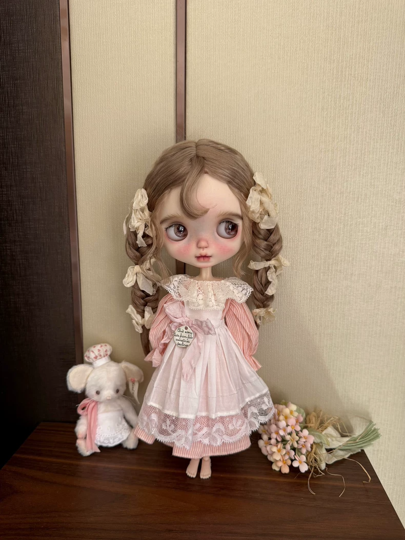 Charming Blythe Doll ob24 Dress & Apron Set - Delicate Pastel Lace Outfit - Image 4