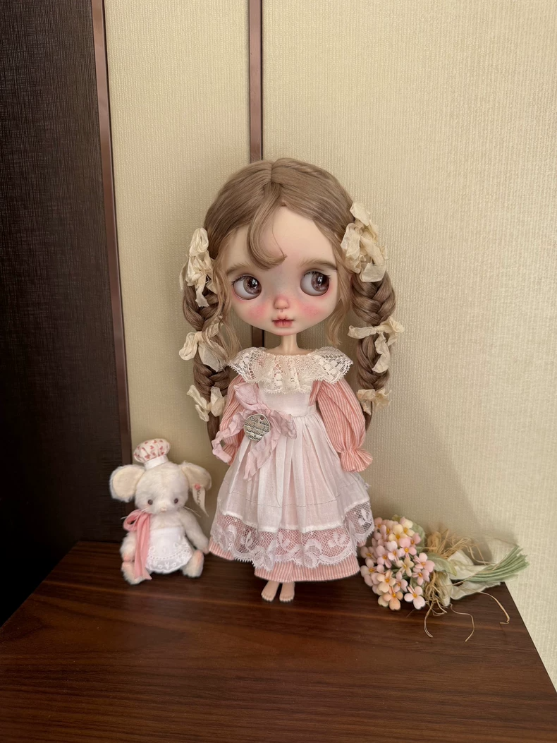 Charming Blythe Doll ob24 Dress & Apron Set - Delicate Pastel Lace Outfit - Image 5